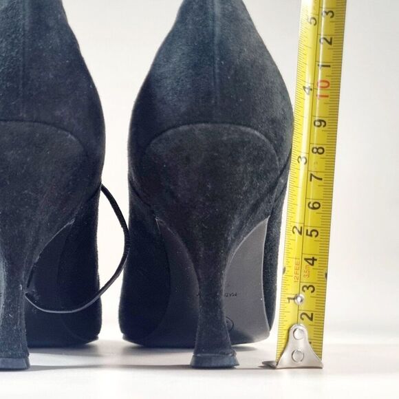 CHANEL Vintage Black Suede & Leather Lace-Up Heels - Made in Italy - Picture 7 of 8